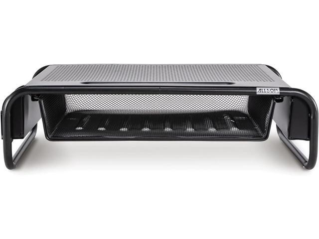 Allsop 32166 Metal Art Organizer 5 Riser Monitor Stand with Drawer and Side Caddies, Black
