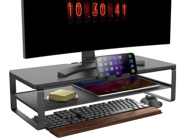 Monitor Stand with drawer, 2-Tier Monitor Stand Riser with Phone Holder and Cable Management - Desk TV Shelf, Laptop Printer, Desk Organizer Stand,...