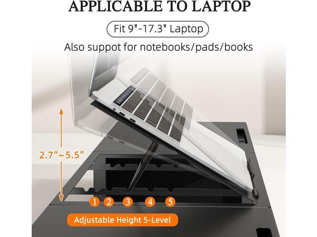 WESTREE Monitor Stand Riser with Adjustable Laptop Stand Riser, Steel Frame Dual Monitor Stand with Two Drawers for 2 Monitors, Desktop Oraganizer...