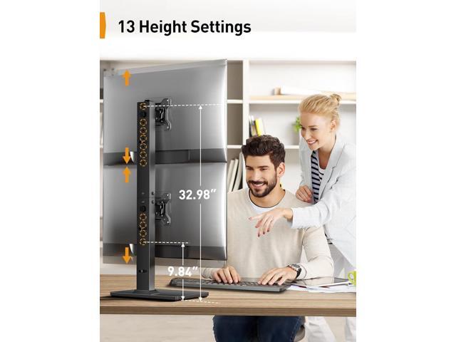 Perlegear Monitor Stand, Dual Monitor Mount for Two 13-40 inch Screens, Vertical Monitor Stand with 360 Degree Rotation, Swivel and Tilt, 13 Height...