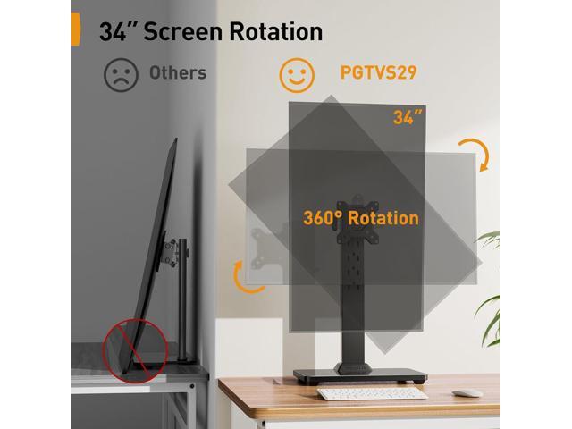Perlegear Monitor Stand, Freestanding Monitor Mount for 13-34 inch Screens with 360 Degree Rotation, 5 Height Settings, Adjustable Monitor Desk...