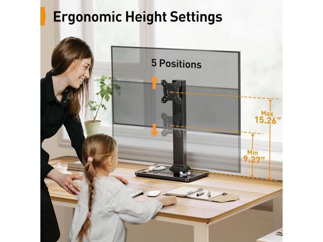 Perlegear Monitor Stand, Freestanding Monitor Mount for 13-34 inch Screens with 360 Degree Rotation, 5 Height Settings, Adjustable Monitor Desk...