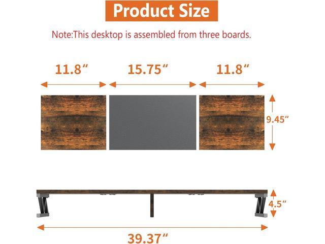 Dual Monitor Stand Riser, Large Wood Monitor Riser for 2 Monitors, Monitor Lift with Storage for Desk, Sturdy Wood & Steel Multi Screen Stand,...