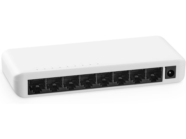 MokerLink 8 Port Gigabit Unmanaged Ethernet Switch, 8 x 100/1000Mbps Ports, Home Office Network Hub Splitter, Plastics Desktop & Wall Mount Network...