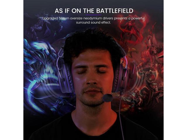 EKSA E900 Headset with Microphone for PC, PS4,PS5, Xbox - Detachable Noise Canceling Mic, 3D Surround Sound, Wired Headphone for Gaming, Computer,...