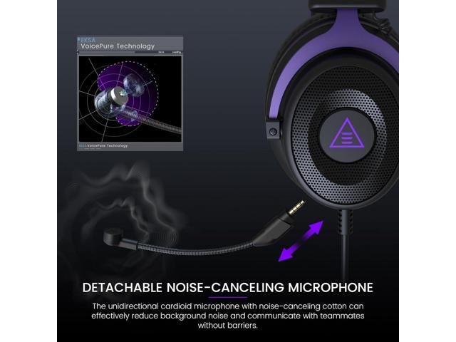 EKSA E900 Headset with Microphone for PC, PS4,PS5, Xbox - Detachable Noise Canceling Mic, 3D Surround Sound, Wired Headphone for Gaming, Computer,...