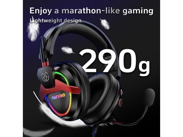 PC Gaming Headset with Mic for PS5 PS4 Xbox, USB Headset with 7.1 Surround Sound, Wired 3.5mm Headphones, RGB