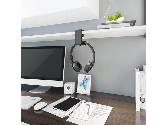 Rotating Headphone Stand - EURPMASK PC Gaming Headset Stand, Adjustable Clamp-on Headphone Holder, Headphone Hanger Hook Under Desk with 360 Degree...