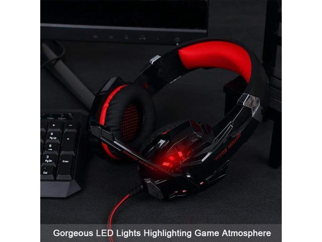 BlueFire Stereo Gaming Headset for PS4, PS5, PC, Xbox One, Noise Cancelling Over Ear Headphones with Mic, LED Light, Bass Surround, Soft Memory...