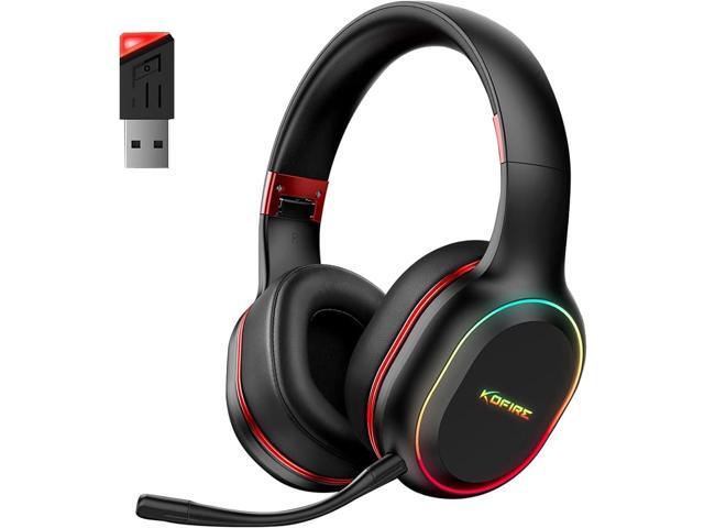 KOFIRE 2.4GHz/Wireless Gaming Headset, Bluetooth Gaming Headset for Nintendo Switch, PC, PS5, PS4, Vibration Feedback Over Ear Headphones with.