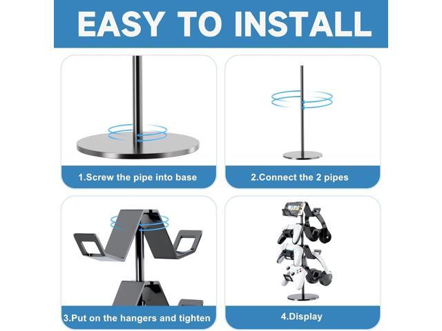 Controller Holder 4 Tier,Headphone Stand - Adjustable Headset Holder for Xbox PS5 PS4 Switch Pro - Gaming Storage for Universal Game...