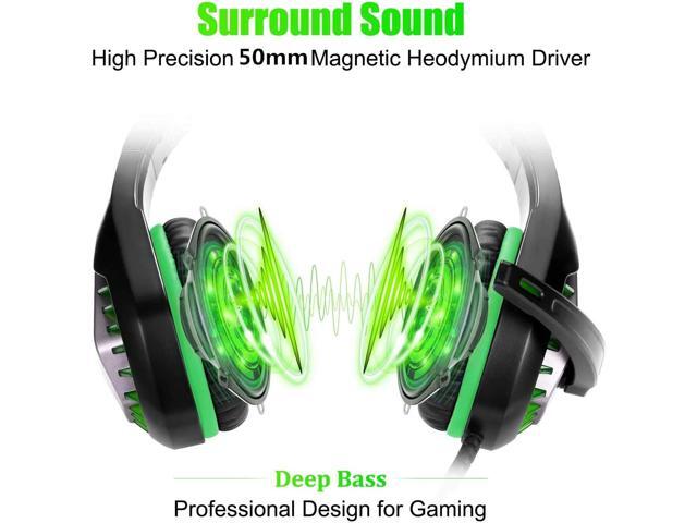 DIWUER Stereo Gaming Headset for Nintendo Switch, PS4, Xbox One with Noise Cancelling Mic, Soft Earmuffs Surround Sound Over Ear Headphones with...