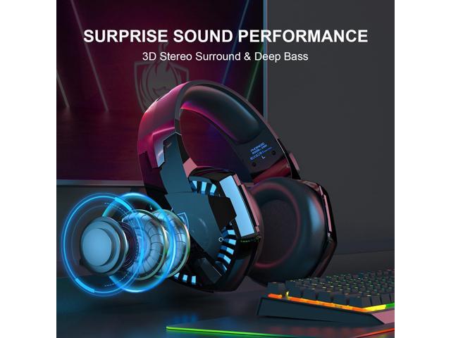 PC Gaming Headset, G2000 Stereo Gaming Headset for PS4 Xbox One PS5 Nintendo Controller, Over Ear Headphones with Noise Cancelling Mic, Bass...