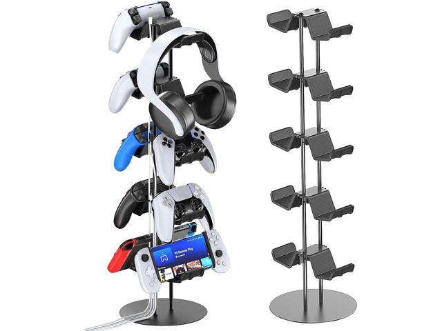 Kytok Gamer Gifts, Headset Stand 5 Tiers with Cable Organizer, Controller Stand Compatible with PS5/Xbox/Nintendo Switch/PS Portal/PS4, Headset...