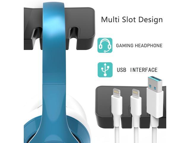 COZOO Headphone Stand with USB Charger Under Desk Headset Holder Mount with 3 Port USB Charging Station (20W PD & QC3.0) and iWatch Stand Smart...