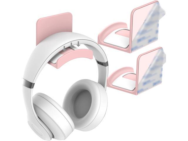 HomeMount Headphone Stand Headset Holder - Adhesive Gaming Headphone Hanger Hook Desk Mount for Most Headphone & Controller (Pink 2Pack)
