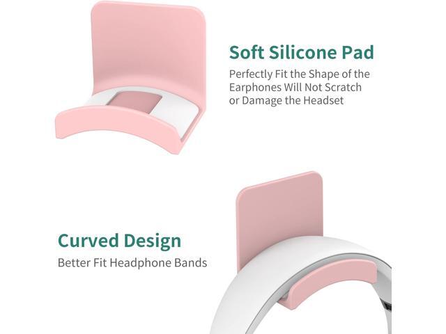HomeMount Headphone Stand Headset Holder - Adhesive Gaming Headphone Hanger Hook Desk Mount for Most Headphone & Controller (Pink 2Pack)