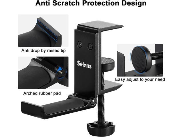Selens Headphone Holder Gaming Headset Stand for Desk, Foldable Headphone Hanger Universal Fit for PC Game Headsets, Over-Ear Headphones, Aluminum