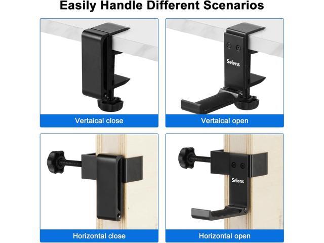 Selens Headphone Holder Gaming Headset Stand for Desk, Foldable Headphone Hanger Universal Fit for PC Game Headsets, Over-Ear Headphones, Aluminum