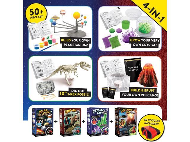 Virtual Reality 4 in 1 Deluxe VR Lab - Illustrated Interactive VR Book and STEM Learning Activity Set (Solar System, Dino-Dig, Crystal and Volcano)...