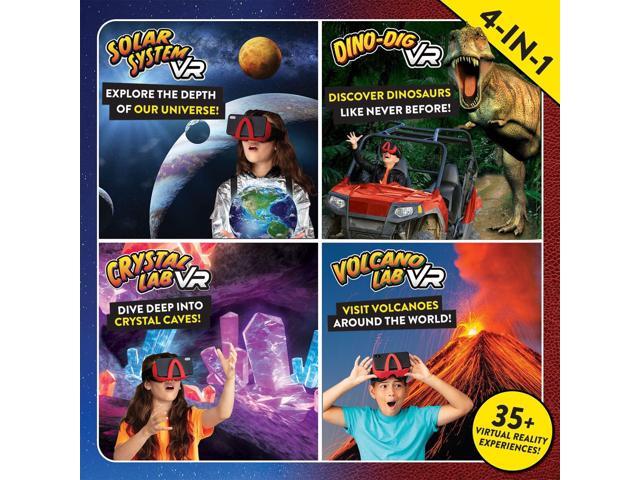 Virtual Reality 4 in 1 Deluxe VR Lab - Illustrated Interactive VR Book and STEM Learning Activity Set (Solar System, Dino-Dig, Crystal and Volcano)...