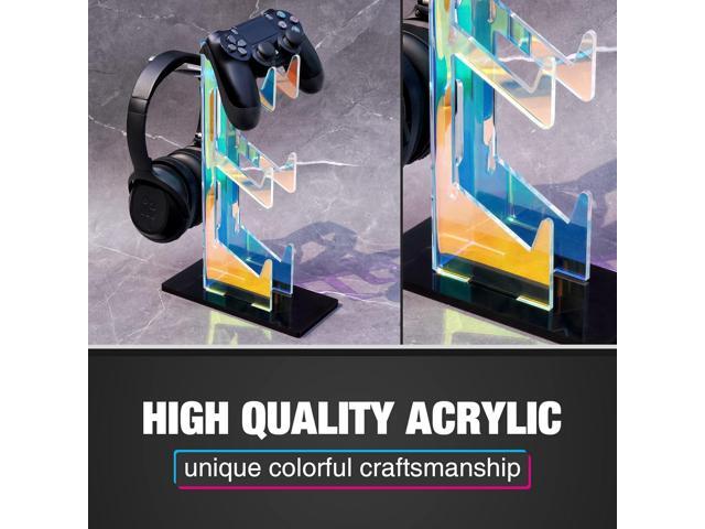 NiHome Iridescent Acrylic Multi-Tier Universal Game Controller Headset Holder Stand for PS5 Xbox ONE Switch Colorful Controller Stand Gaming...