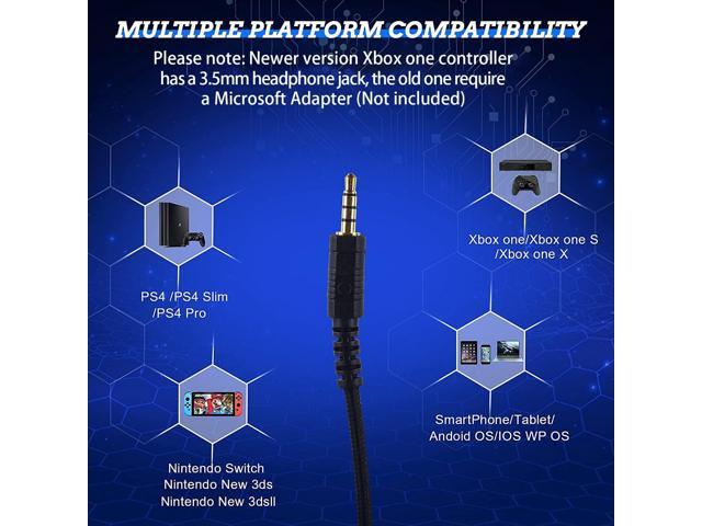 DIWUER Gaming Headset for Nintendo Switch, Xbox One, PS4, Bass Surround and Noise Cancelling 3.5mm Over Ear Headphones with Mic for Laptop PC...
