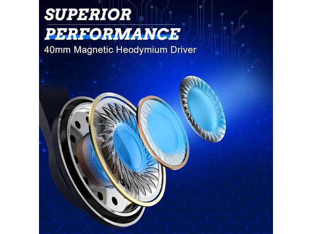 DIWUER Gaming Headset for Nintendo Switch, Xbox One, PS4, Bass Surround and Noise Cancelling 3.5mm Over Ear Headphones with Mic for Laptop PC...