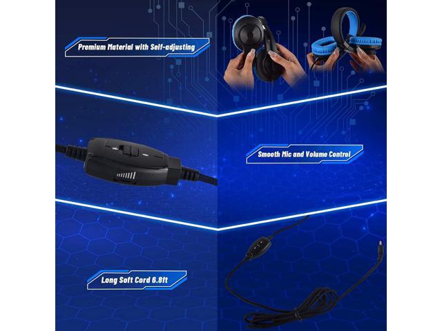 DIWUER Gaming Headset for Nintendo Switch, Xbox One, PS4, Bass Surround and Noise Cancelling 3.5mm Over Ear Headphones with Mic for Laptop PC...