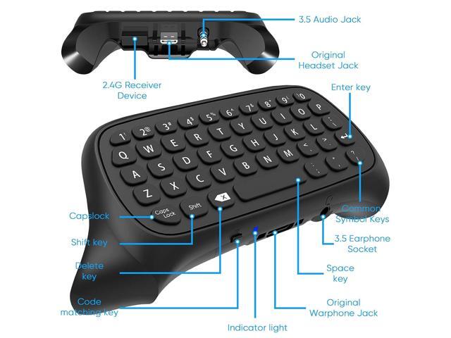FYOUNG Keyboard for Xbox Series X/S Controller, for Xbox One/S/Controller Gamepad, 2.4Ghz Mini QWERTY Keyboard Gaming Chatpad with Audio/Headset...