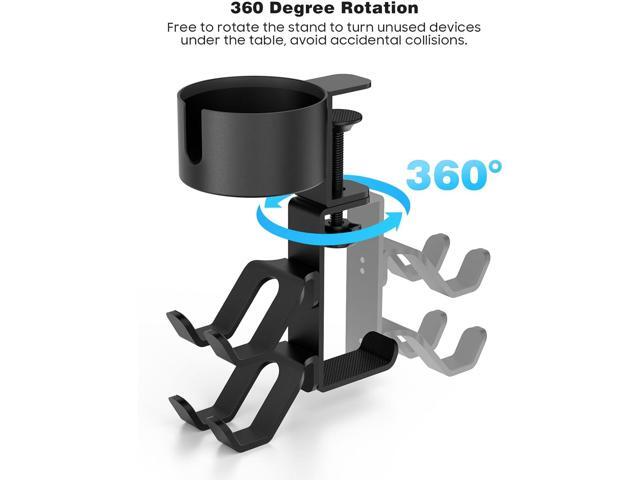 MoKo Desk Controller Holder with Headphone Hanger - 3 in 1 Rotating Desk Cup Organizer Gaming Accessories Stand Desk Clamp Mount Controller Stand...
