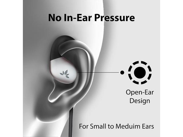 Avantree Resolve - Wired Open-Ear Earbuds & Microphone (for Small-Medium Ear) with in-Line Controls and Wrap Around Over-Ear Hook, Surroundings...