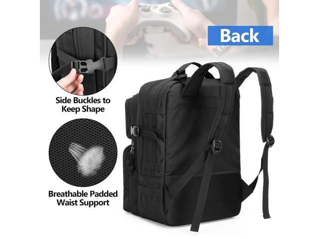 PGmoon Tactical Game Backpack Compatible with PS5/PS5 Slim/PS5 Pro/PS4 Console, Travel Carrying Case Storage Bag for 15.6' Laptop, Portable...