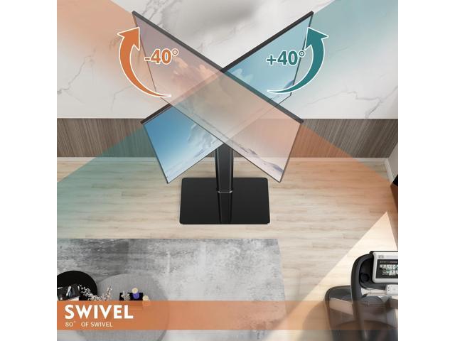 Universal Floor TV Stand with Mount 80 Degree Swivel Height Adjustable and Space Saving Design for Most 27 to 65 inch LCD, LED OLED TVs, Perfect...