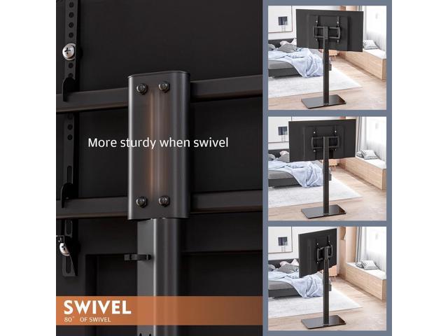 Universal Floor TV Stand with Mount 80 Degree Swivel Height Adjustable and Space Saving Design for Most 27 to 65 inch LCD, LED OLED TVs, Perfect...