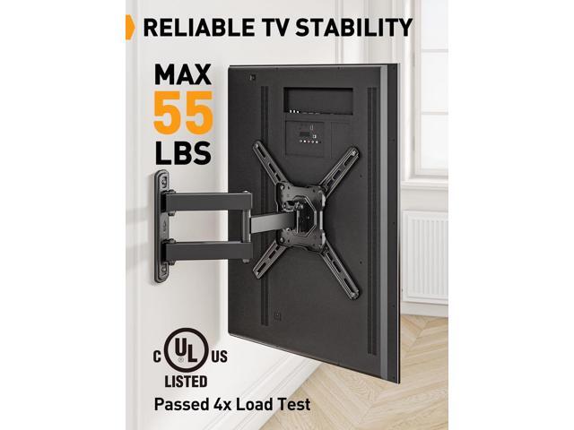 Perlegear Full Motion TV Wall Mount for Most 2650 Inch TVs, Max VESA 300 x 300mm, TV Monitor Wall Mount Bracket with Rotation, Swivel, Tilt,...