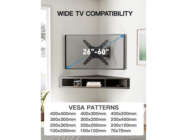 Pipishell Full Motion TV Wall Mount for 26-60 inch Flat or Curved TVs up to 77 lbs, TV Bracket Wall Mount with Articulating Arms, Extension, Tilt,...