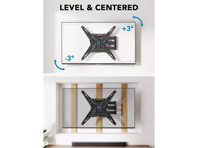 Pipishell Full Motion TV Wall Mount for Most 26-60 inch TVs, 55 inch Compatible, with Swivel, Tilt, Extension, Single Stud Articulating TV Mount...