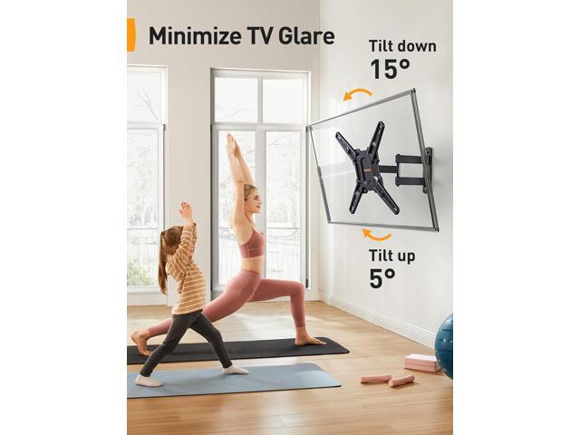 Perlegear Full Motion TV Mount for Most 2660 inch Flat or Curved TVs up to 82 lbs, Wall Mount TV Bracket with Articulating Arms, Tool-Free Tilt,...