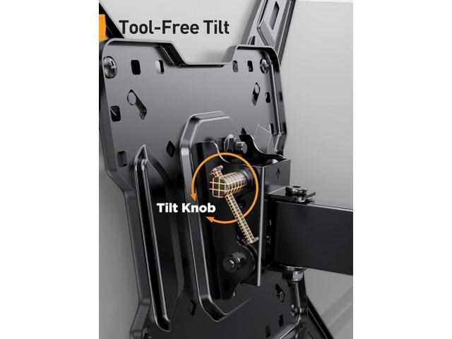 Perlegear Full Motion TV Mount for Most 2660 inch Flat or Curved TVs up to 82 lbs, Wall Mount TV Bracket with Articulating Arms, Tool-Free Tilt,...