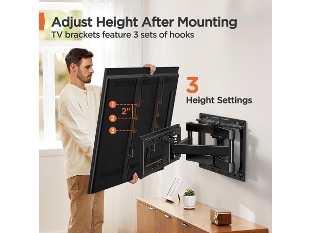 Perlegear Full Motion TV Wall Mount for 26-65 inch TVs, TV Bracket Supports Swivel Articulating Level Extension Tilt Arms, Max VESA 400x400mm up to...