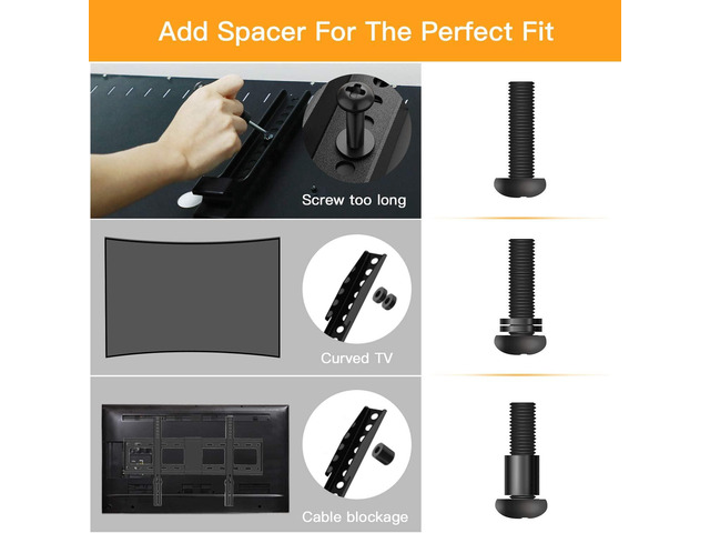 Universal TV Mounting Hardware Kit Fits Most TVs up to 80 inches, VESA Wall Mount M4, M5, M6, M8 Screws, Spacers and Washers, Works with Most...