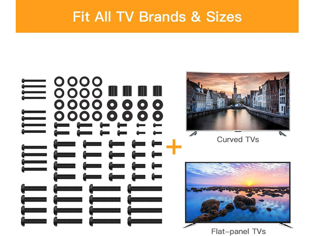 Universal TV Mounting Hardware Kit Fits Most TVs up to 80 inches, VESA Wall Mount M4, M5, M6, M8 Screws, Spacers and Washers, Works with Most...