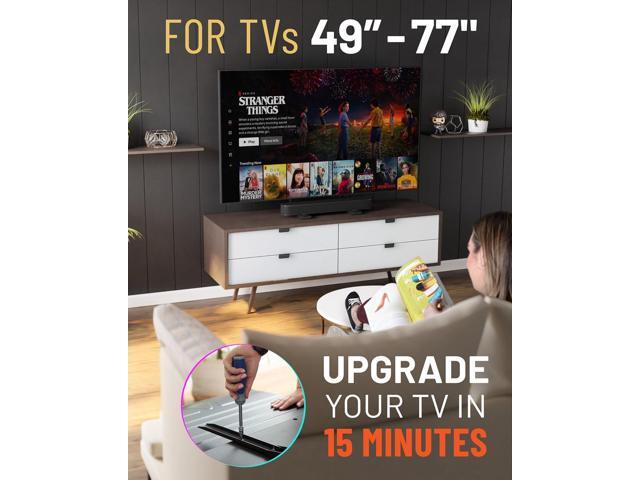 ECHOGEAR Universal Large TV Stand for 49 to 77 TVs up to 100lbs 8.5 Height Adjustment for Perfect View- Wobble-Free Replacement Stand w/Universal...