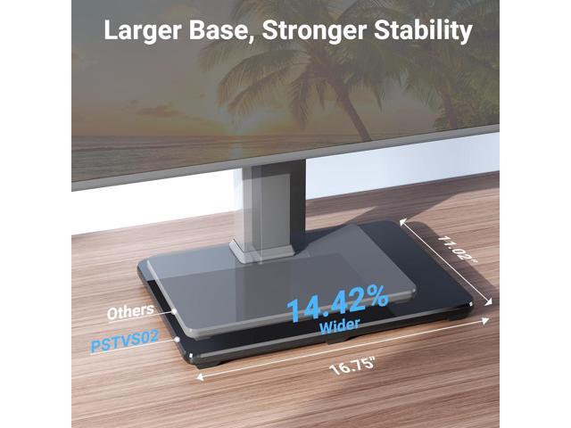 PERLESMITH Swivel Universal TV Stand for 37-80 inch LCD OLED Flat/Curved Screen TVs-Height Adjustable Table Top Center TV Stand with Wire...