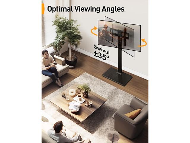 Perlegear Floor TV Stand with Mount for 32-70 inch TVs up to 88lbs, Floor Standing TV Stand with 9 Height Adjustment, TV Swivel Stand for Living...