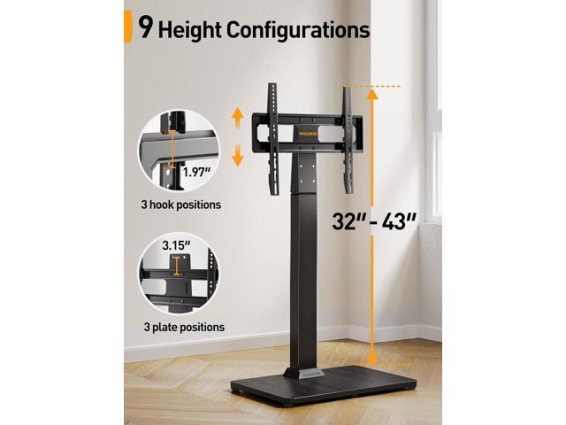 Perlegear Floor TV Stand with Mount for 32-70 inch TVs up to 88lbs, Floor Standing TV Stand with 9 Height Adjustment, TV Swivel Stand for Living...