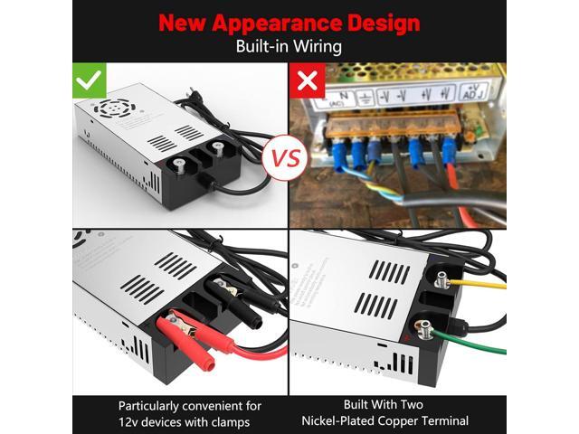 IMAYCC 110V AC to 12V DC Converter Power Supply 12V DC Switch Transformer for LED Strip, LCD Monitor, CCTV, Radio,Car Stereo and Diesel Heater 50A...