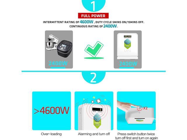 UMI 2400W Step Down 220v to 110v Voltage Converter, Heavy Duty 220V to 110V Power Converter with Auto Mode, Step Down Converter 220V to 110V - US...