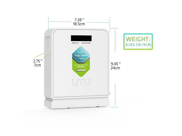 UMI 2400W Step Down 220v to 110v Voltage Converter, Heavy Duty 220V to 110V Power Converter with Auto Mode, Step Down Converter 220V to 110V - US...